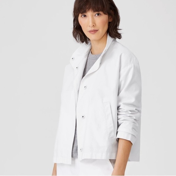 Eileen Fisher Organic Cotton Hemp Stand Collar Jacket XL - Picture 1 of 7